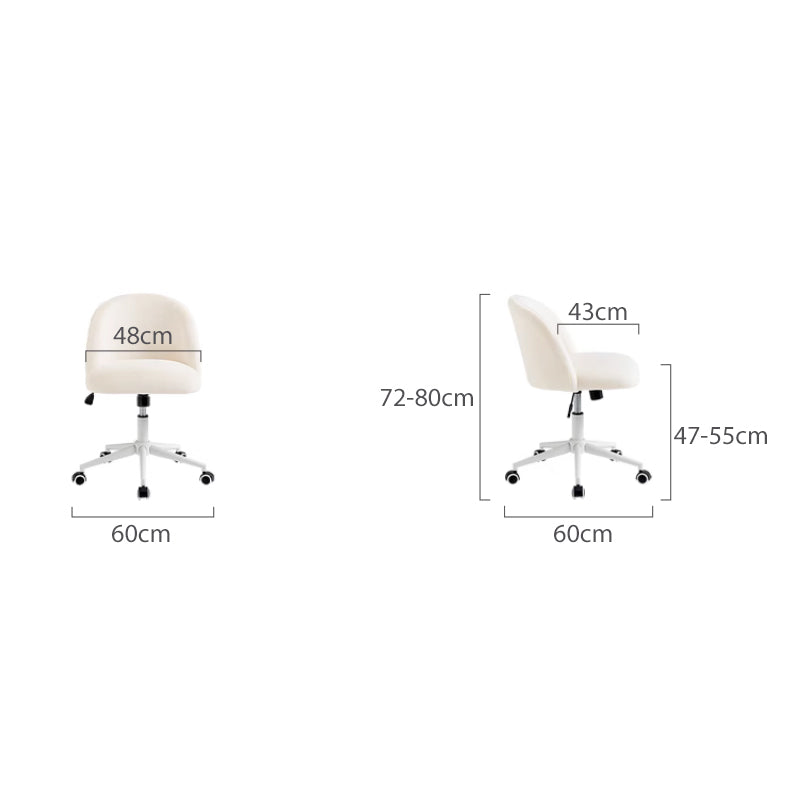 Armless Rolling Computer Chair with Adjustable Height - US Writing Desk