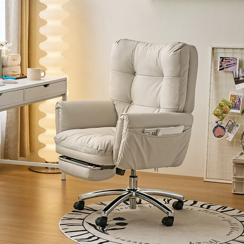 Adjustable Reclining Office Chair with Footrest and Side Pocket - US Writing Desk