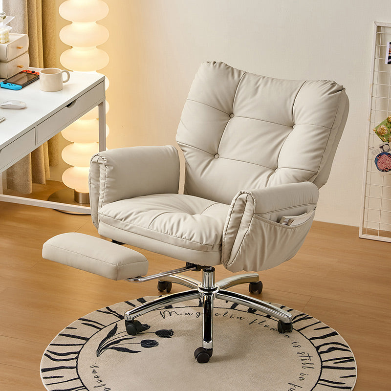 Adjustable Reclining Office Chair with Footrest and Side Pocket - US Writing Desk