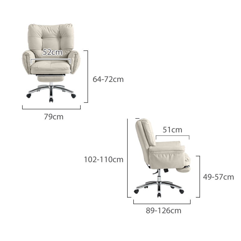 Adjustable Reclining Office Chair with Footrest and Side Pocket - US Writing Desk