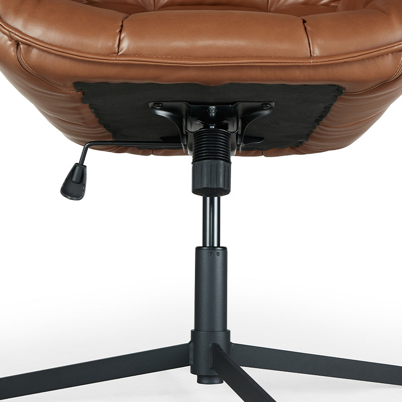 Avery — Ergonomic Office Chair with 360° Swivel & Adjustable Height (Brown PU Leather)