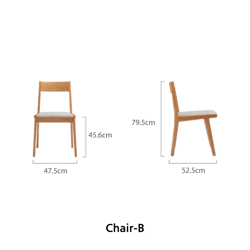 Solid Wood Armless Study Chair with Upholstered Cushion - US Writing Desk