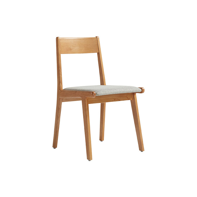 Solid Wood Armless Study Chair with Upholstered Cushion - US Writing Desk