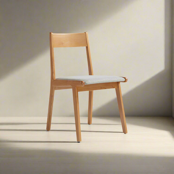 Solid Wood Armless Study Chair with Upholstered Cushion - US Writing Desk