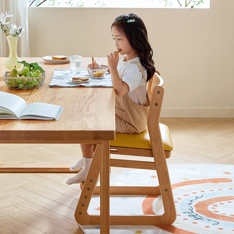 Armless Beech Wood Study Chair with Upholstered Seat Cushion - US Writing Desk