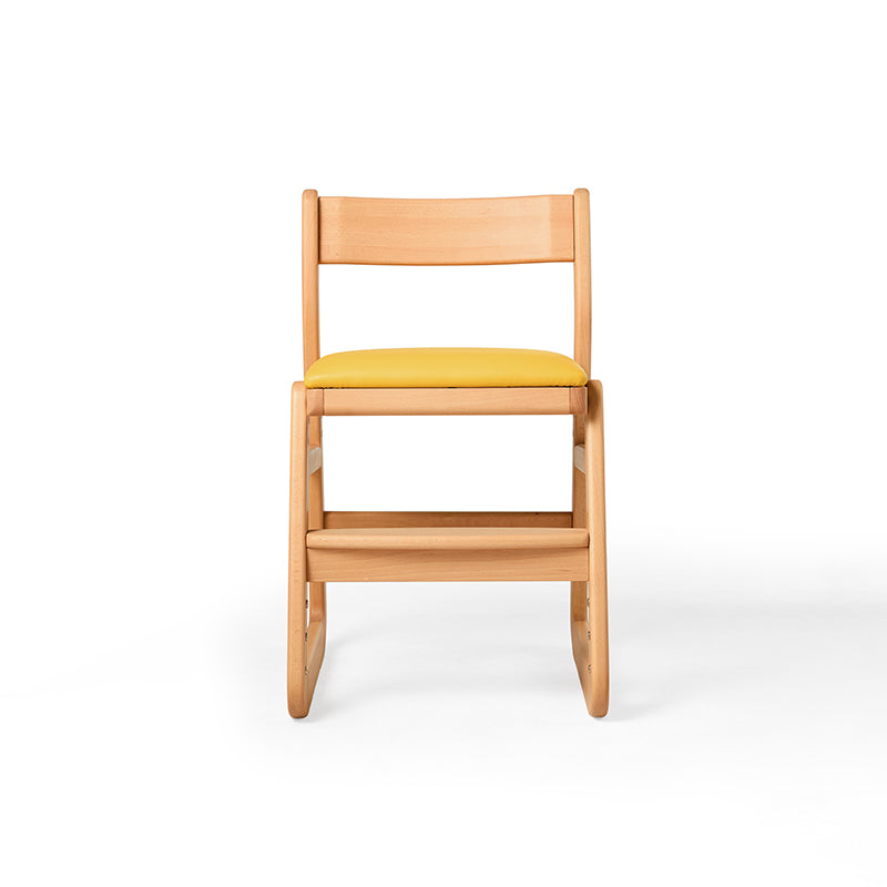 Armless Beech Wood Study Chair with Upholstered Seat Cushion - US Writing Desk