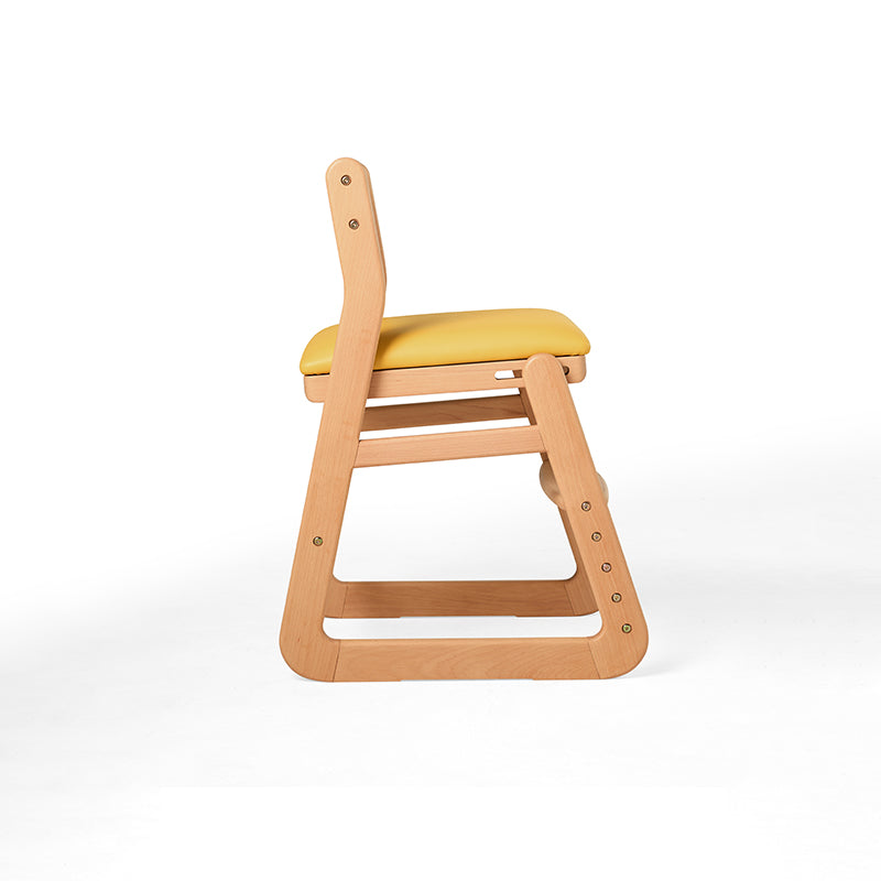 Armless Beech Wood Study Chair with Upholstered Seat Cushion - US Writing Desk