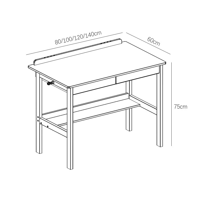 Classic Solid Wood Writing Desk with Two Drawers - US Writing Desk