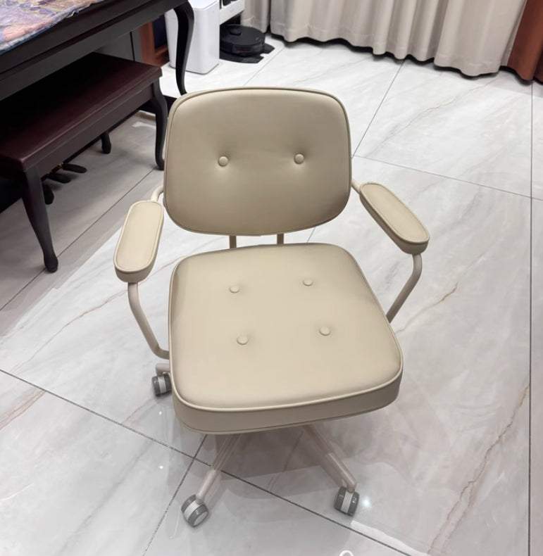 Adjustable Height Computer Chair with Eco Synthetic Leather Cushion and Casters - US Writing Desk