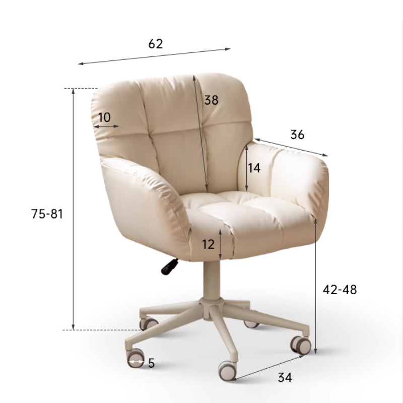 Adjustable Height Ergonomic Swivel Chair with PU Caster Wheels - US Writing Desk