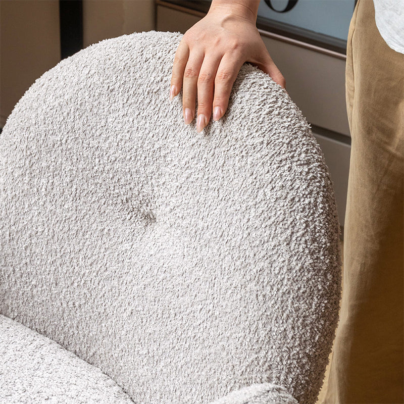 Faux Shearling Adjustable Height Computer Chair with Iron Base - US Writing Desk