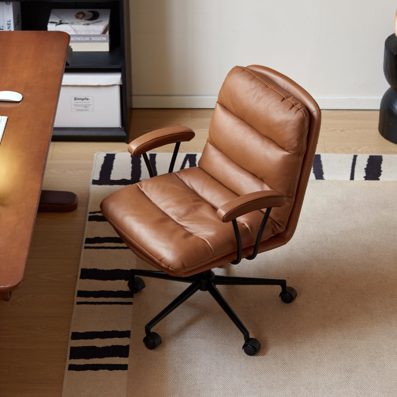 Genuine Leather Adjustable-Height Office Chair - US Writing Desk